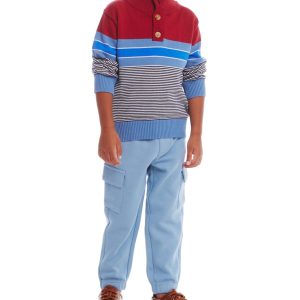 Andy & Evan gestreifte Pullover & Jogger Hose Set