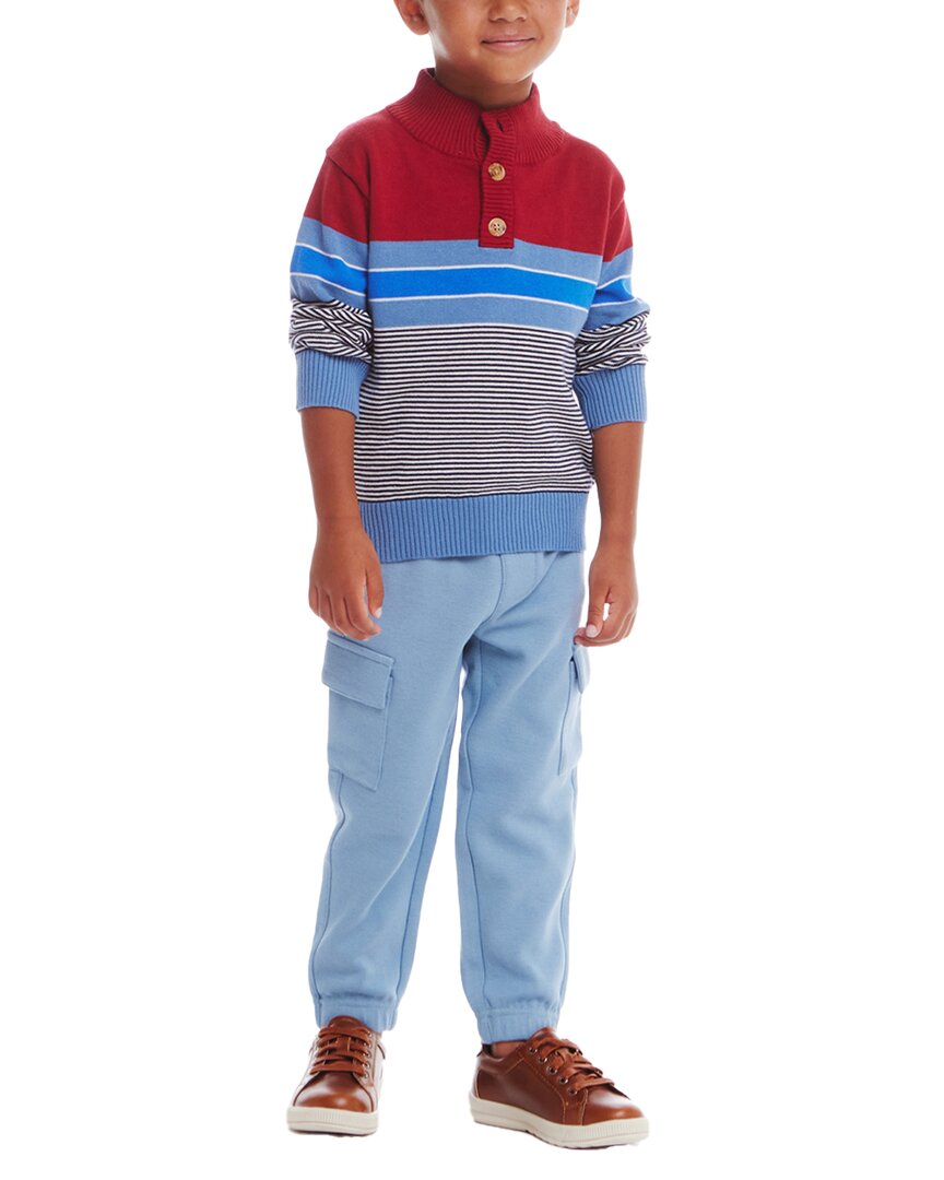 Andy & Evan gestreifte Pullover & Jogger Hose Set