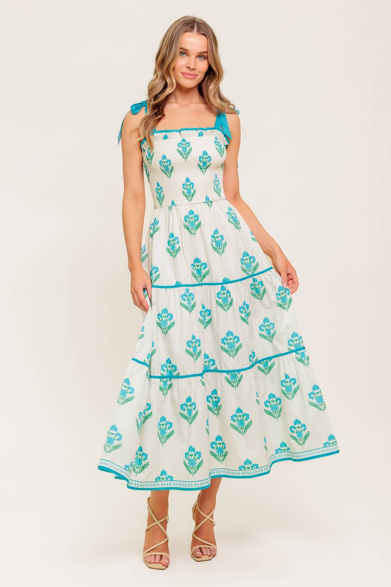 MIDNIGHT BOTANICA gewebt MIDI Kleid
