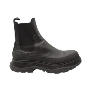 Alexander McQueen Tread Slick Chelsea Stiefel aus schwarzem Leder