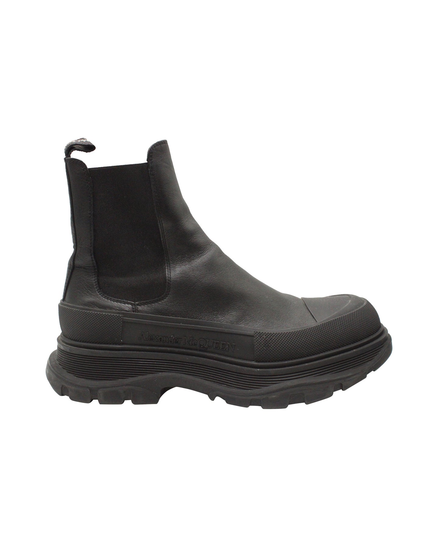 Alexander McQueen Tread Slick Chelsea Stiefel aus schwarzem Leder