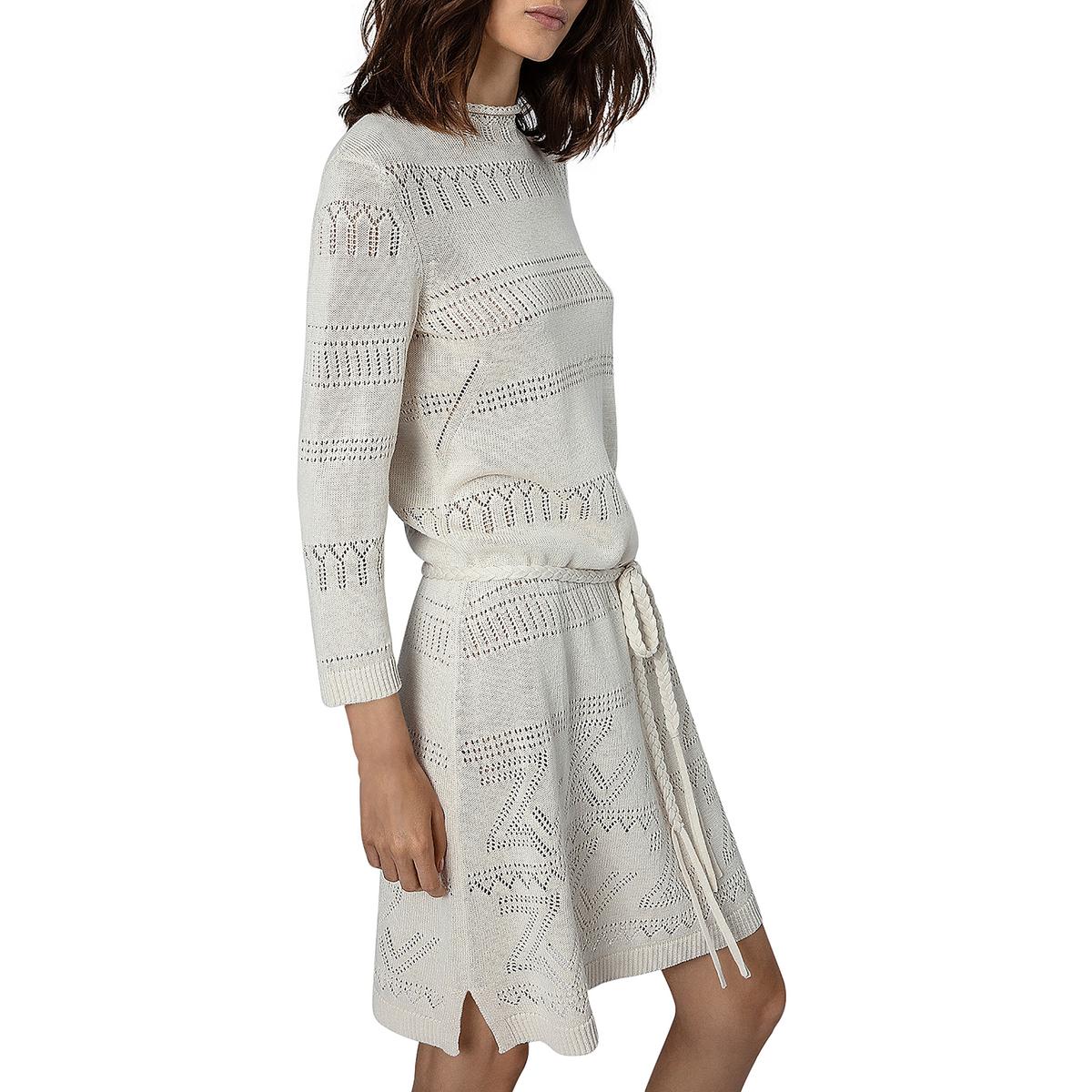 Cecily Leinen Mischung Mini Sweaterdress