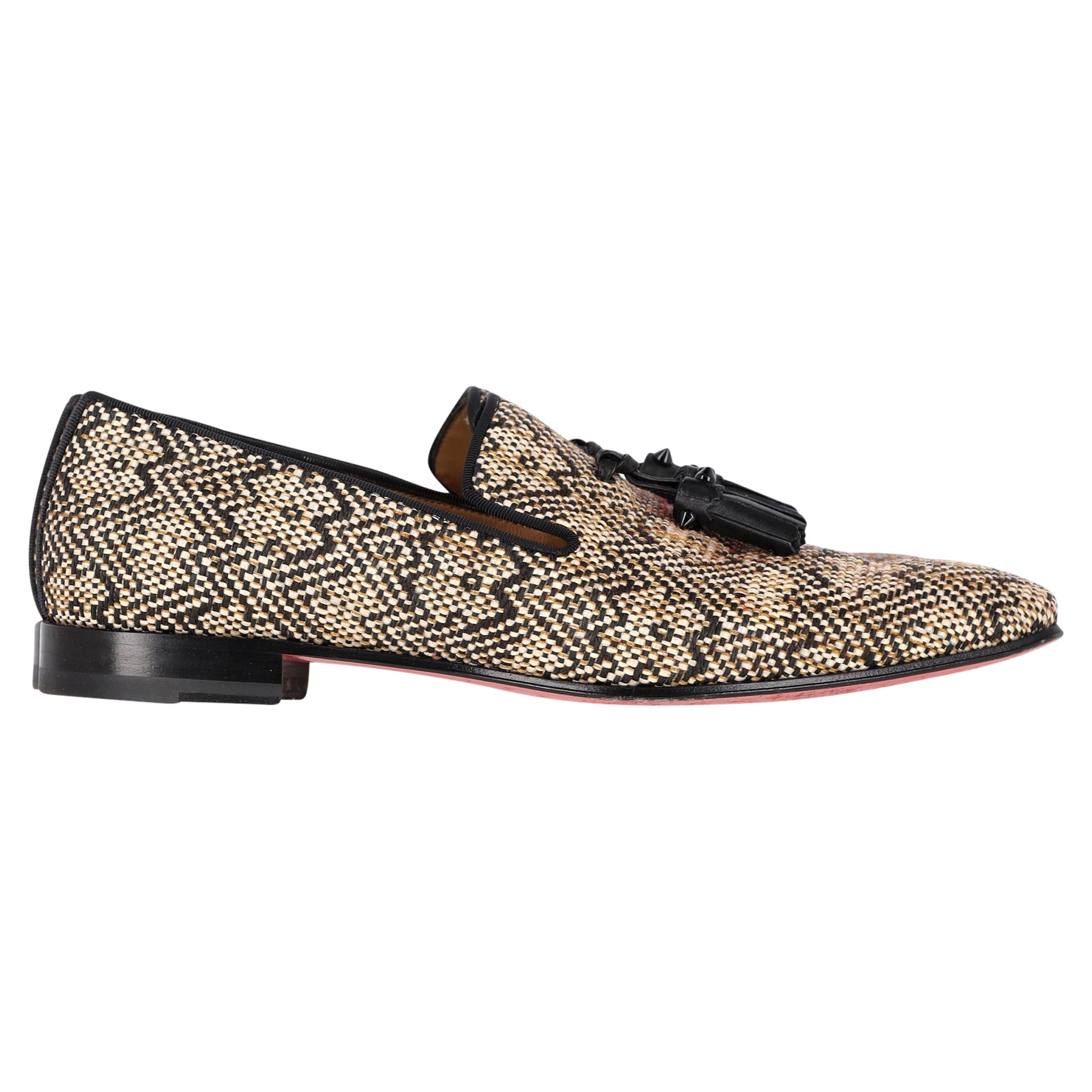 Christian Louboutin Löwenzahn Quaste Loafer in Schwarz Raffia