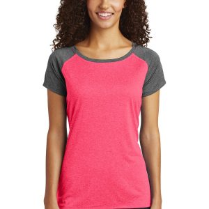 Sport-Tek Heather-On-Heather Contender T-Shirt mit U-Ausschnitt für Damen. LST362