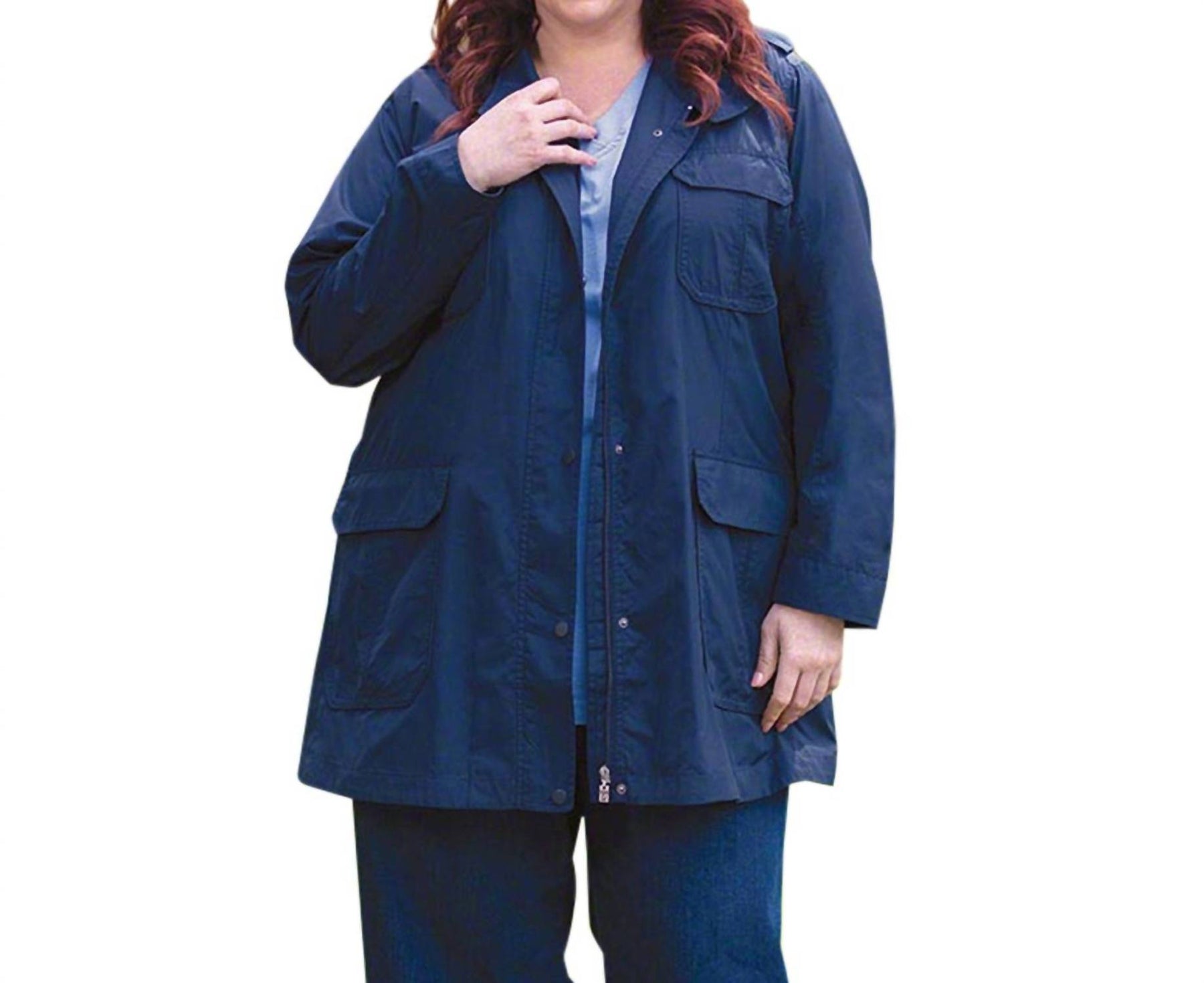Spencer Langarm-Jacke – plus Größe in Dunkelblau Spencer