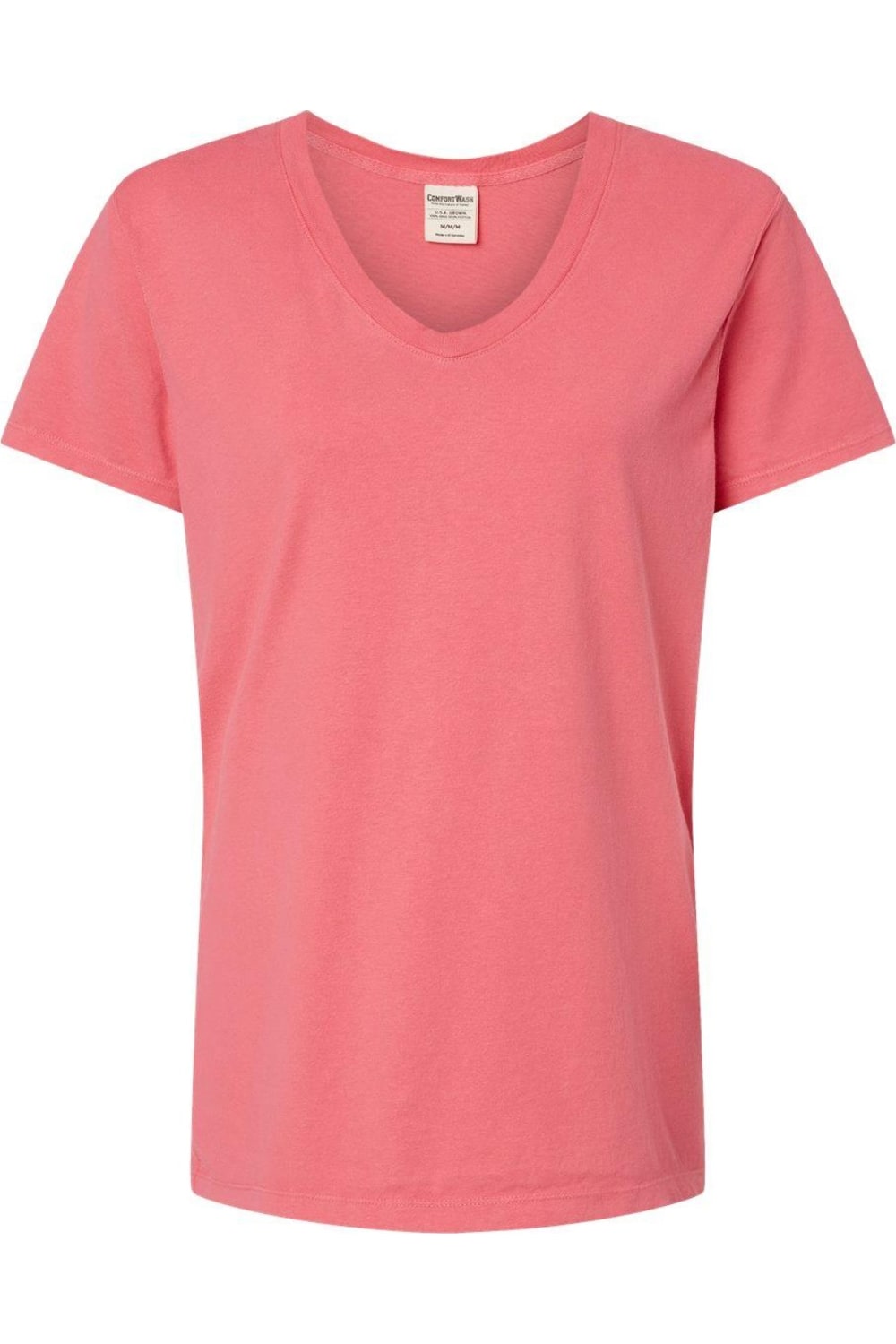 ComfortWash Von Hanes Gestreiftes Damen T-Shirt mit V-Ausschnitt