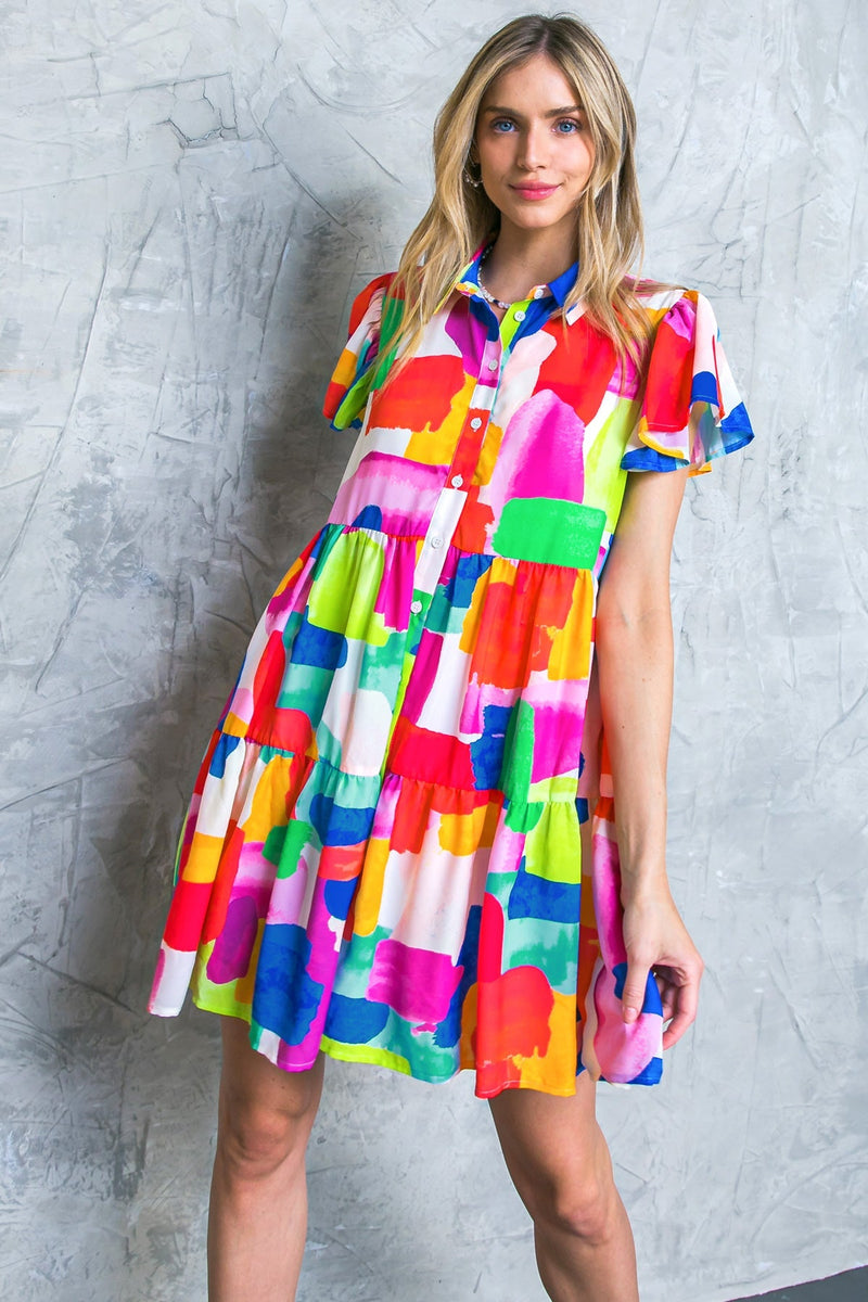 TEMPTING ME Muster MINI Kleid