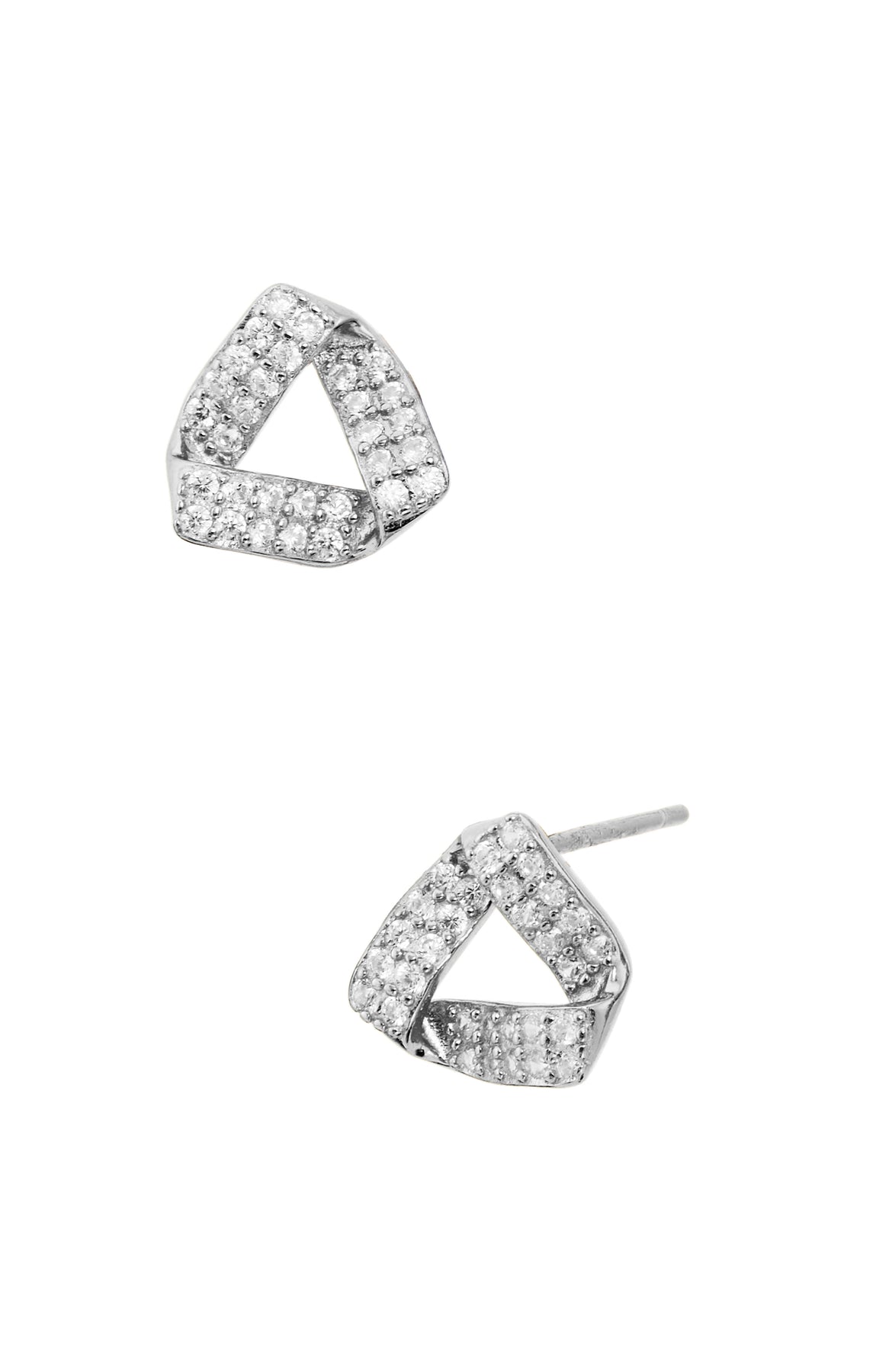 Sterling zeitgenössische CZ Knot Stud