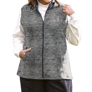 Lyddie Ärmellose Zip-Up Fleece Weste – plus Größe in grau und schwarz