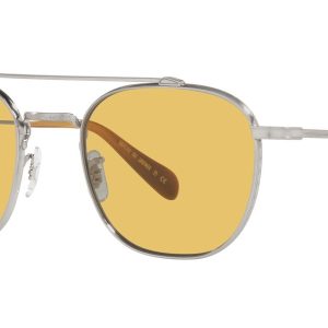 Oliver Peoples unisex 49mm gebürstete silberne Sonnenbrille