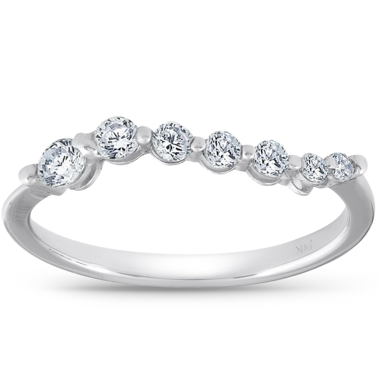 1/2ct Diamant Reise Ring 14K Weißgold