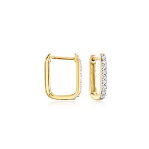 RS Pure Von Ross-Simons Diamant Papier Clip Link Creolen in 14kt Gelbgold