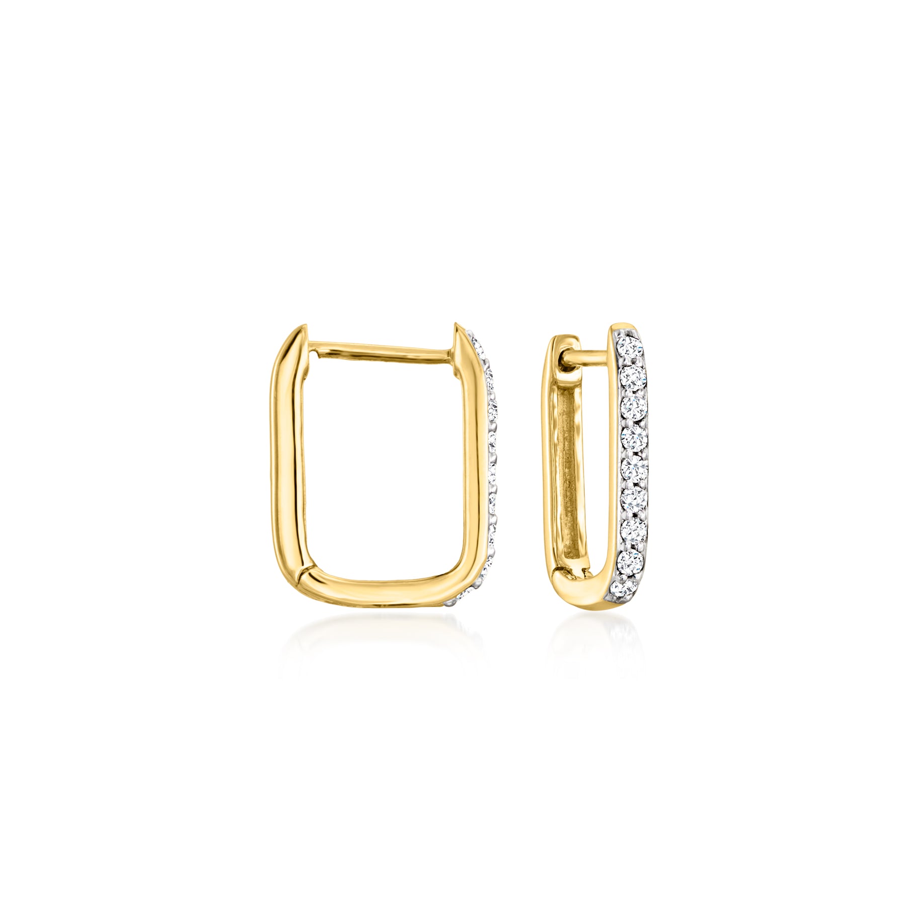 RS Pure Von Ross-Simons Diamant Papier Clip Link Creolen in 14kt Gelbgold