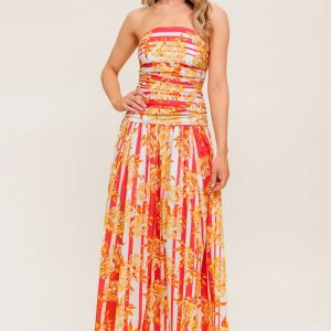 PEONY STORM DANCE Gewebtes Midikleid