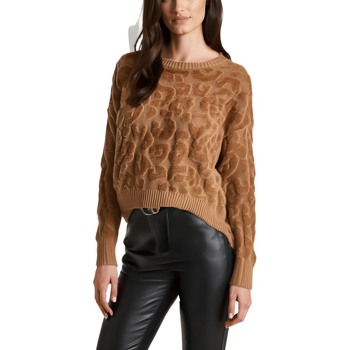 Chenille Pullover mit Tiermuster