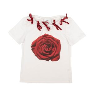 Steve Smith Sos Kurzarm-T-Shirt mit Rosenschleife – Weiß