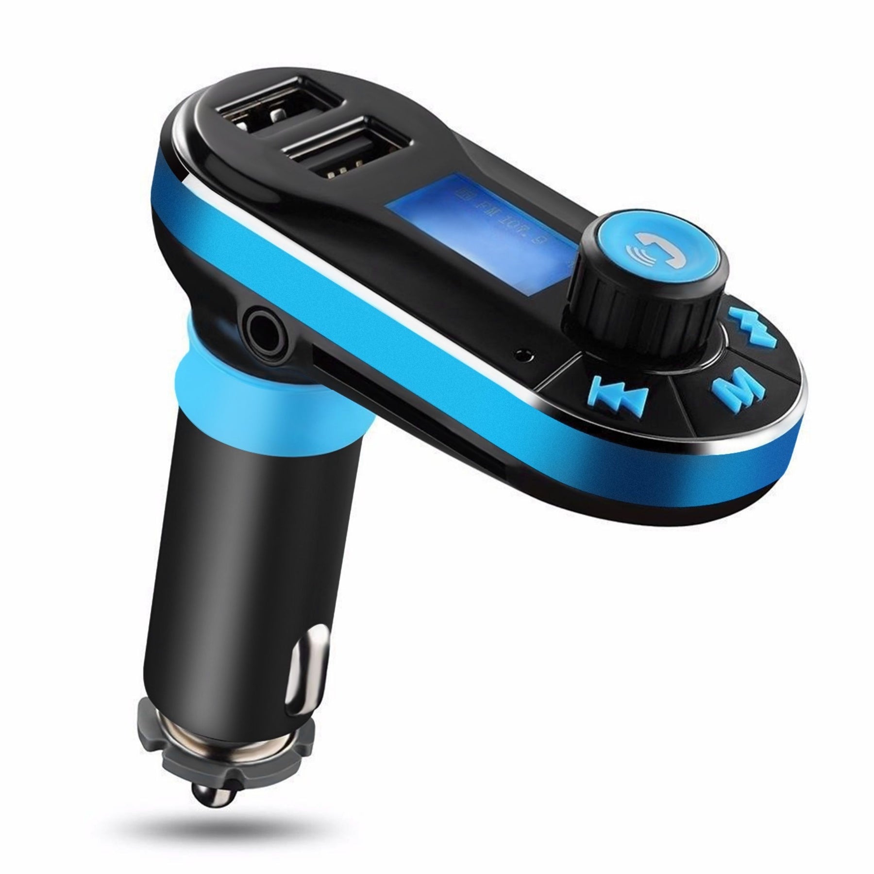 Funk-FM-Sender mit Dual-USB-Ladegerät, Freisprecheinrichtung, MP3 Player, Aux-in, LED-Anzeige, Fernbedienung