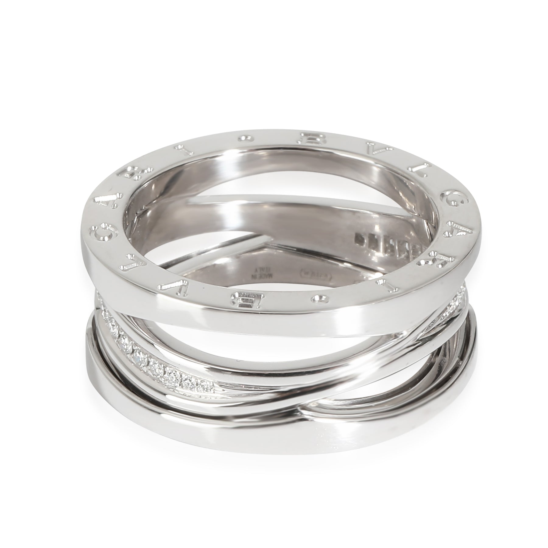BVLGARI B.zero 1 Legend Diamantring aus 18 Karat Weißgold 0.16 CTW