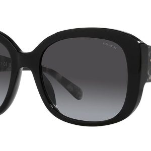 Coach 56mm schwarze Sonnenbrille für Damen