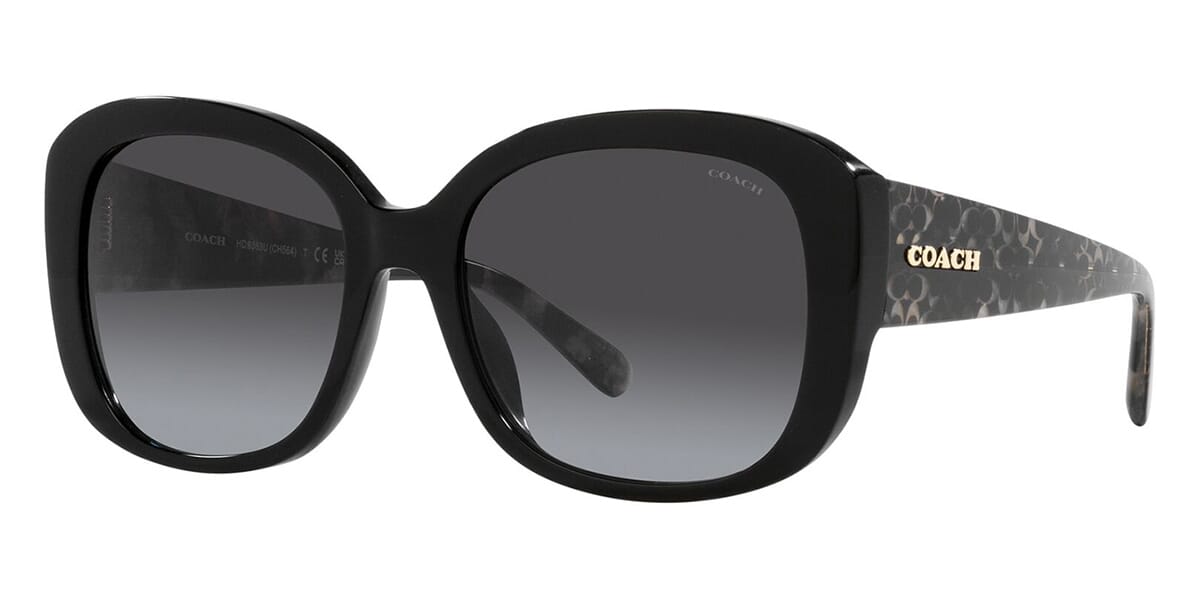Coach 56mm schwarze Sonnenbrille für Damen