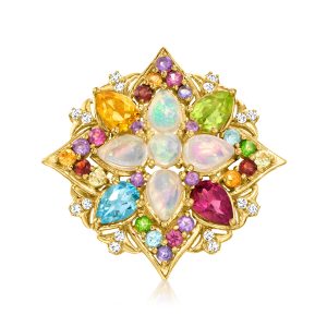 Ross-Simons Opal and Multi-Gemstone Ring in 18kt Gold über Sterling