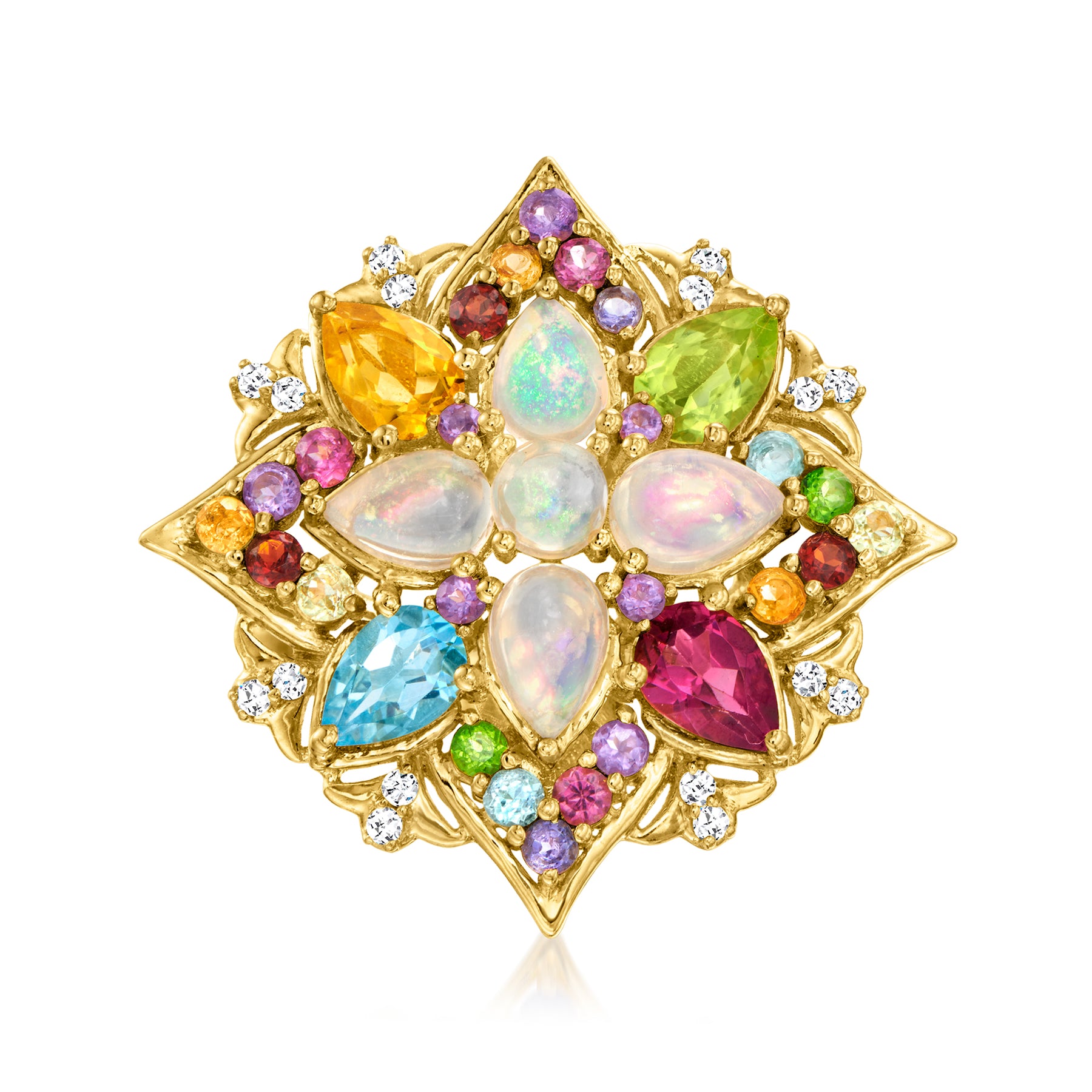 Ross-Simons Opal und Mehrfarbig-Gemstone Ring in 18kt Gold über Sterling