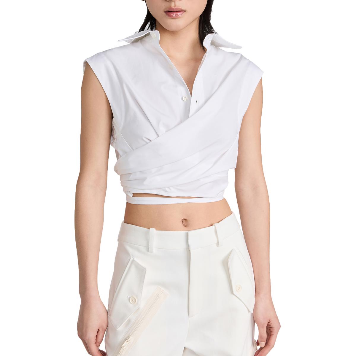 Baumwollmischung abgeschnitten Wrap Top