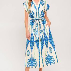 SOFTLY SPOKEN blau gewebt mdi Kleid