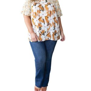 Daydreamer-Top mit gemischtem Blumenmuster in Multi
