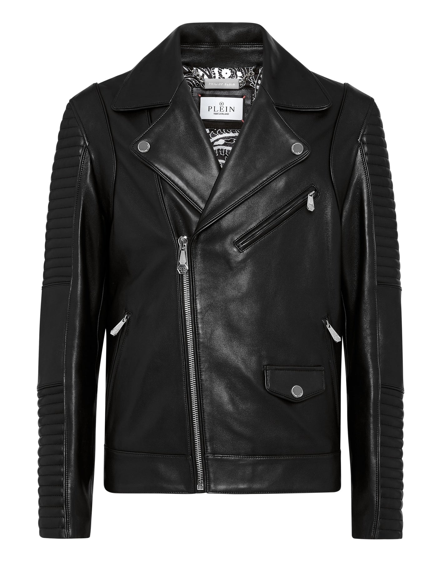 Gepolsterte Leder Biker Jacke Gothic Plein