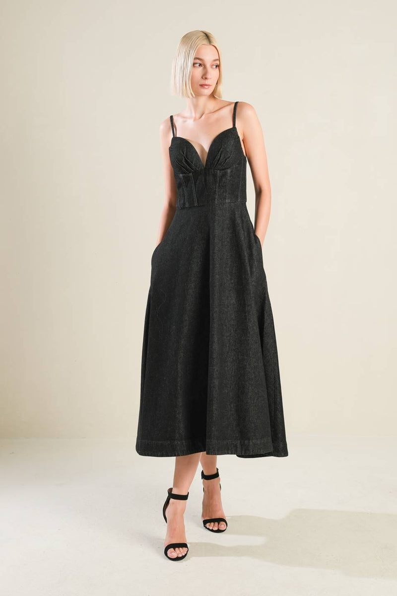 DU BIST MEIN SUNSHINE Denim MIDI Kleid