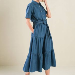 ABSOLUTE EDGE Denim MIDI Kleid