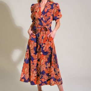 TREASURE TROVE Gewebtes Midikleid