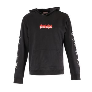Palm Angels Dance of Death Kapuzenpullover aus schwarzer Baumwolle 7748913365052