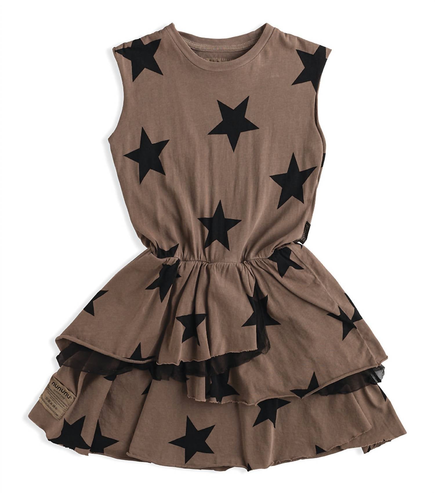 Mädchen mehrlagig Star Kleid in Erde braun