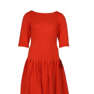 Issa Pleated Kleid in orange Viskose