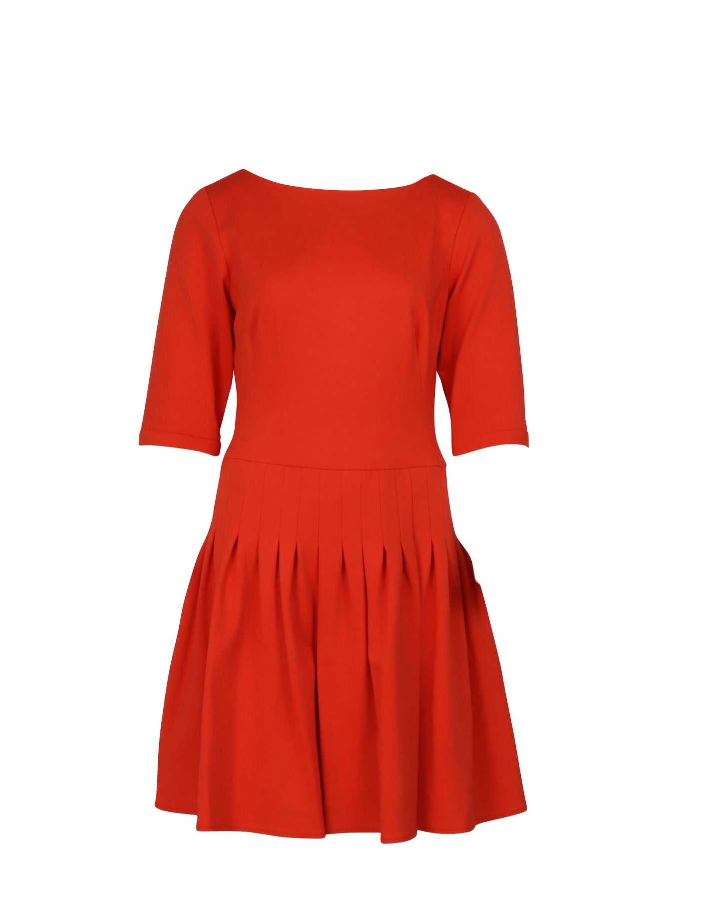 Issa Plisseekleid in Orange Viskose