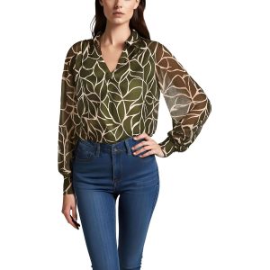 bedruckte Satinbluse