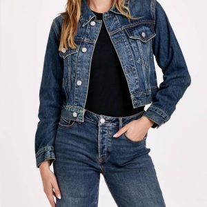 Abigail klassisch verkürzt Jeansjacke in mittellanger Waschung