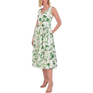 Baumwoll ärmelloses Midikleid