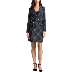 Petites Plaid tragen zu arbeiten Kleid