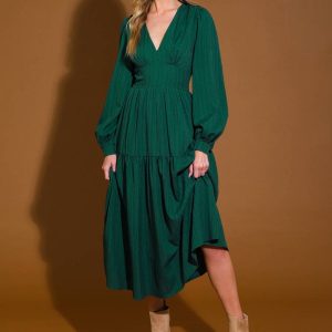 POSH PRESENCE Gewebtes Midikleid