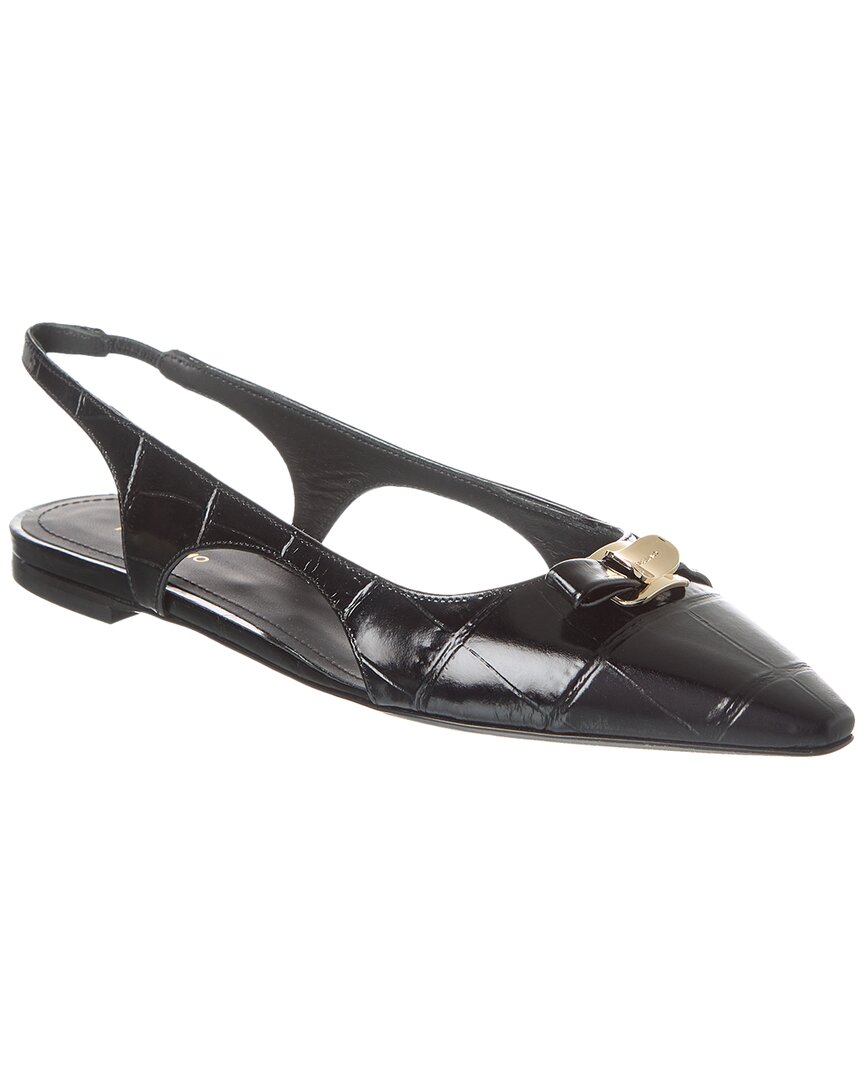 Ferragamo Zalu geprägte Leder Slingback Wohnung