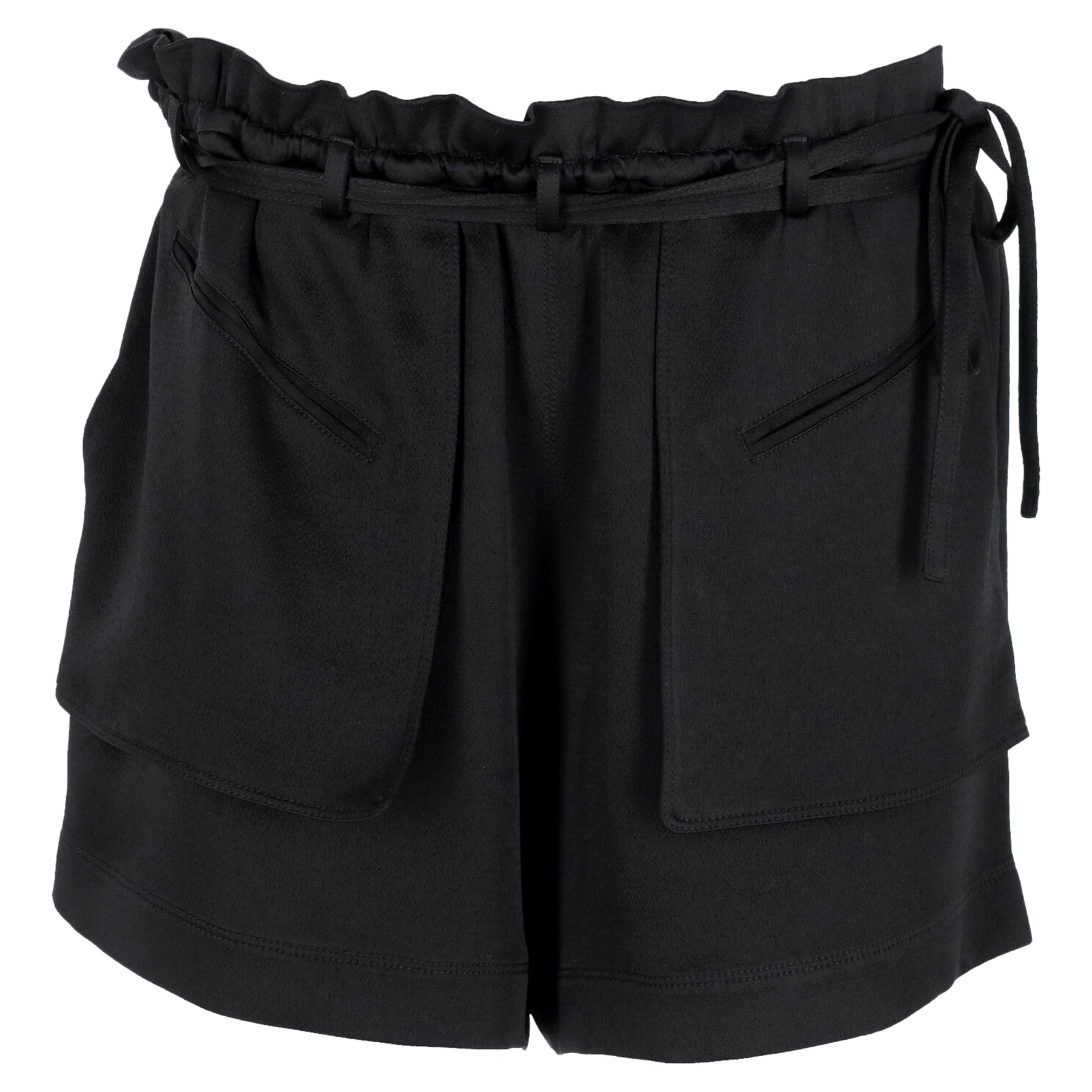 Valentino Garavani Paperbag Shorts aus schwarzer Viskose