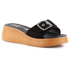 Cherry Buckle Wildleder-Schiebesandalen