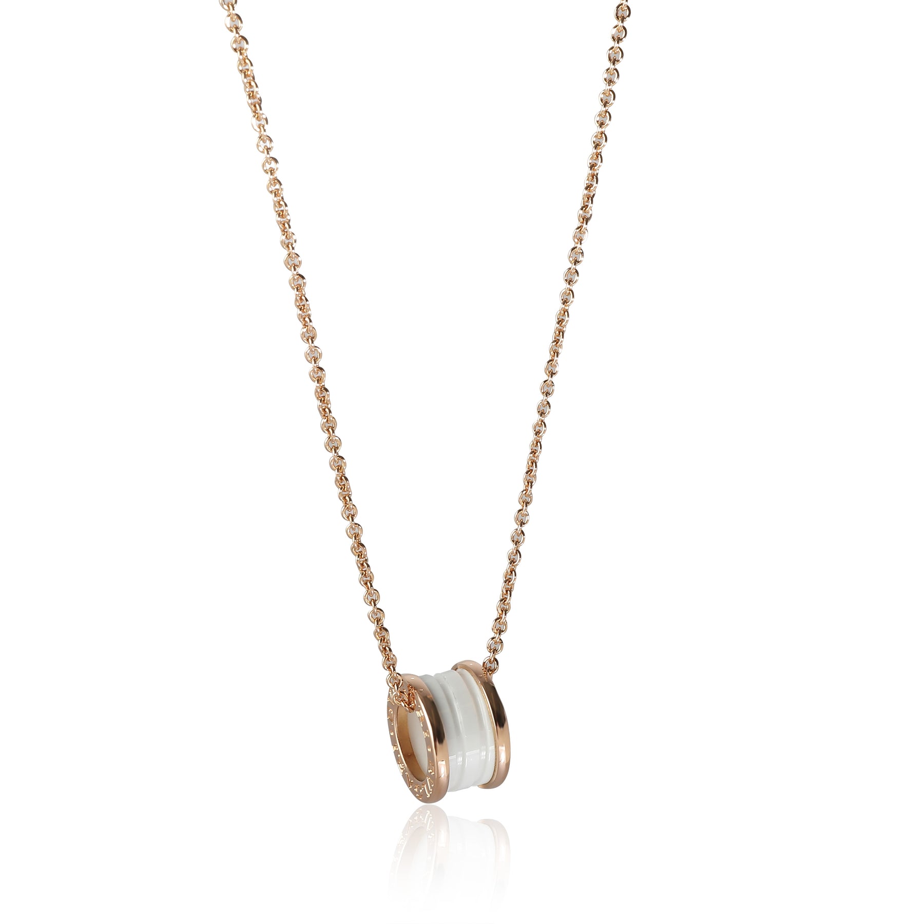 Bvlgari B zero1 Weiße Keramik Halskette aus 18 Karat Roségold