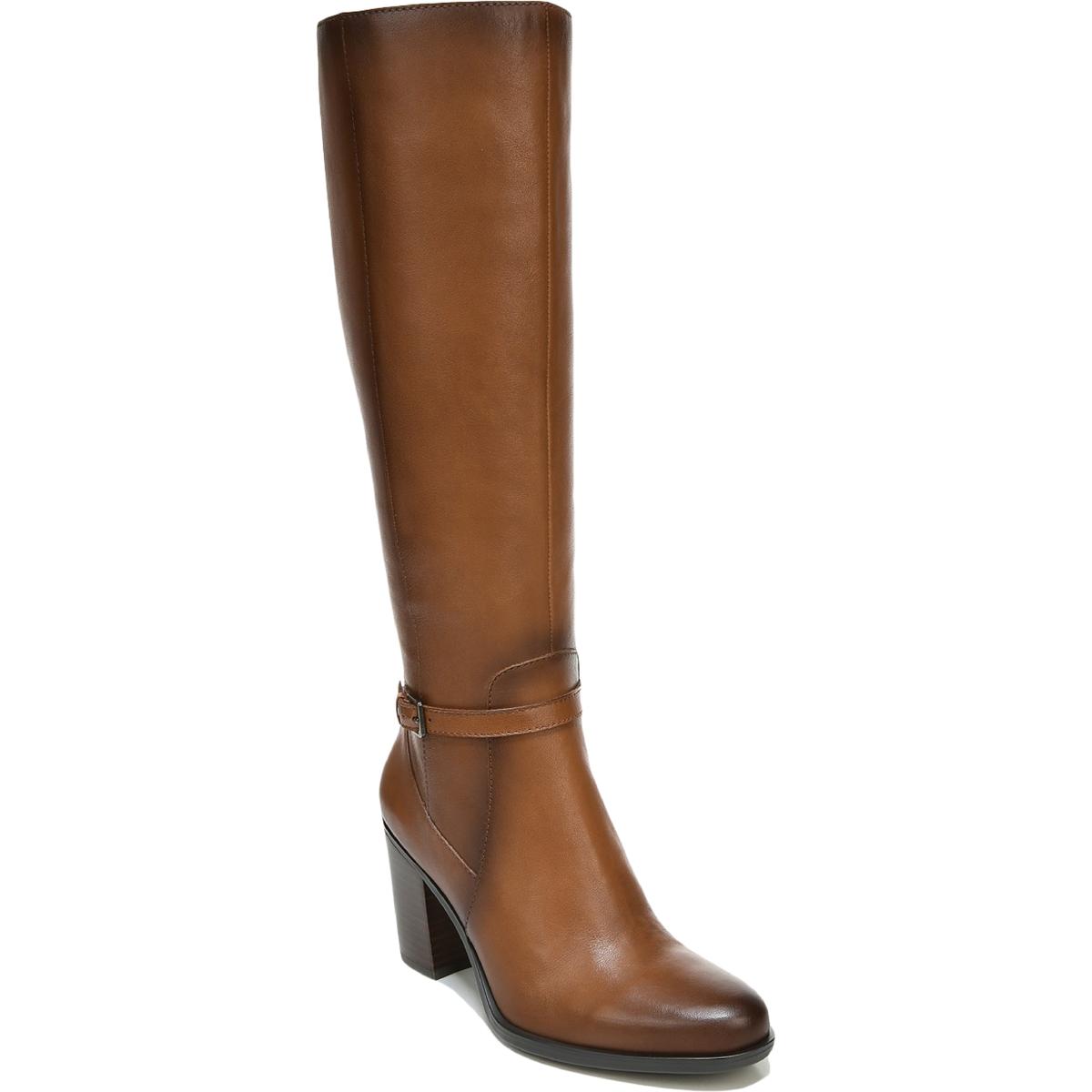 Kniehohe Kalina-Lederstiefel mit Blockabsatz