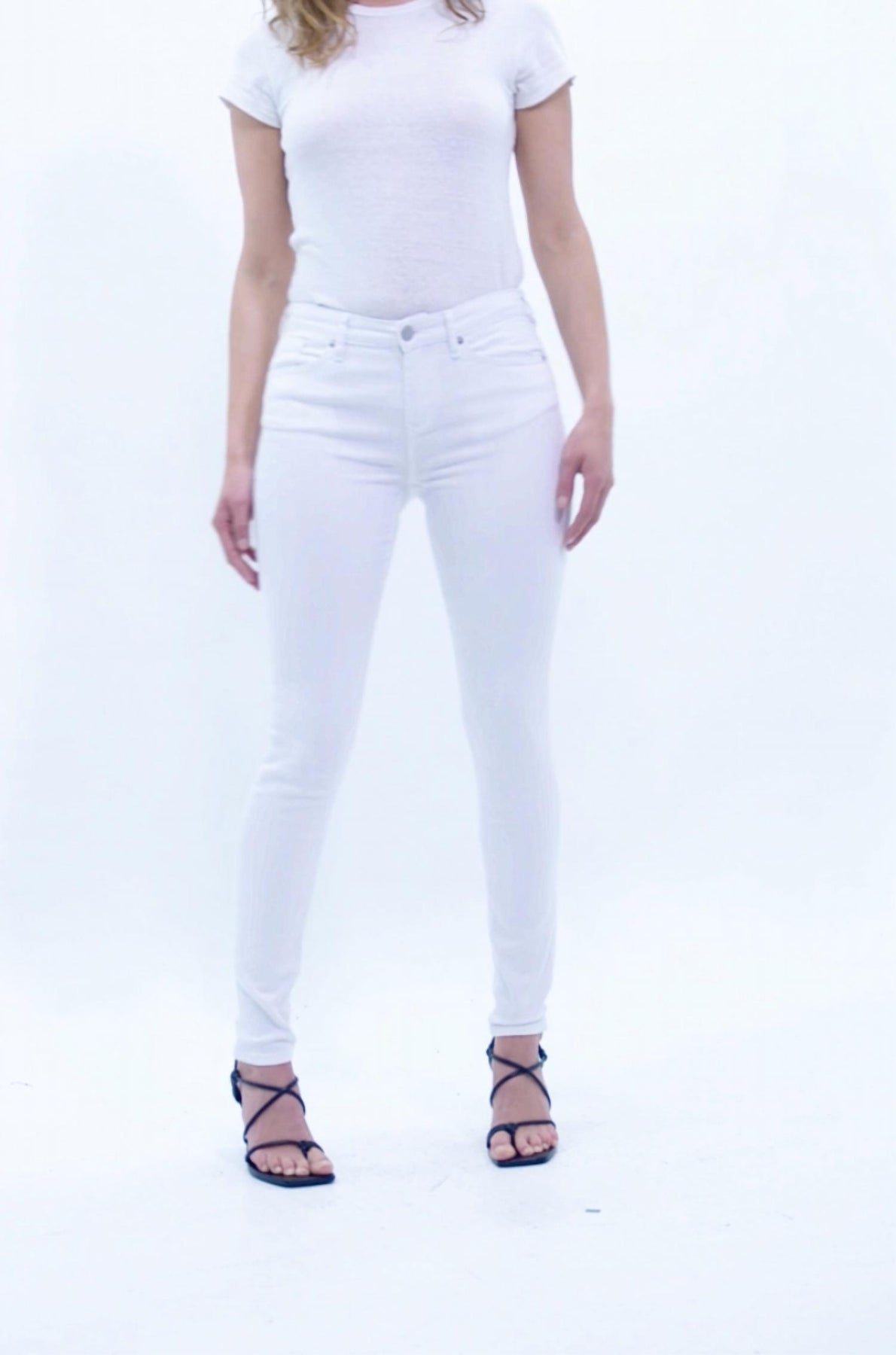 Blair mittlerer Bund Jeans in Weiß