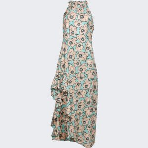 Gerbera Kleid aus Leinen maxi