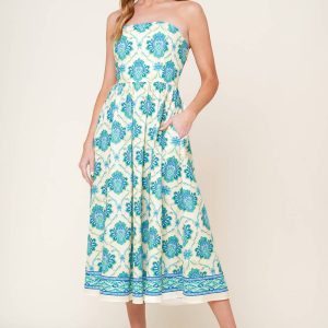 THRIVING POISE Gewebtes Midikleid